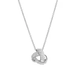 Infinity Silver Women's Sterling Silver 18 Inch Clear Crystal Knot Necklace