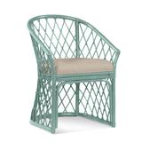 Braxton Culler Kent Dining Chair Wicker/Rattan, Wood in Green/Gray/Blue, Size 34.0 H x 25.0 W x 25.0 D in | Wayfair 1084-029/0596-65/SEAMIST