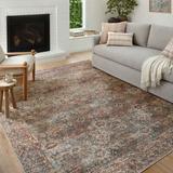 Blue/White Area Rug - Amber Lewis x Loloi Billie Oriental Aqua/Rust Area Rug Polyester in Blue/White, Size 42.0 W x 0.19 D in | Wayfair