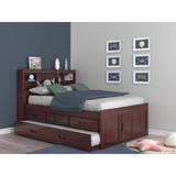 Viv + Rae™ Iron Acton Bed w/ Bookcase & Shelves w/ Trundle Wood in Brown/Green, Size 49.0 H x 60.0 W x 83.0 D in | Wayfair