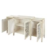 House of Hampton® Zawacki 68" Wide Buffet Table Wood in Brown/Gray/White, Size 34.0 H x 68.0 W x 18.0 D in | Wayfair