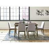 Corrigan Studio® Cacapon 5-Piece Dining Set w/ Rectangle Table & 4 Side Chairs Wood/Upholstered Chairs in Brown/Gray/White | Wayfair