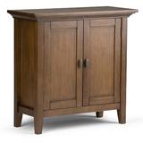 Lark Manor™ Jani Solid Wood 32 Inch Wide Rustic Low Storage Cabinet In Light Golden, w/ 2 Doors, 2 Adjustable Shelves Metal in Brown | Wayfair