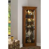 Red Barrel Studio® Swindlehurst Lighted Corner Curio Cabinet Wood in Brown, Size 72.0 H x 28.0 W x 16.0 D in | Wayfair