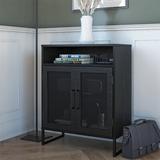 Steelside™ Natalie 2 - Door Accent Cabinet in Black, Size 30.0 H x 24.0 W x 11.9 D in | Wayfair BC706A63AAC94A0A9A49840F5F1FC405