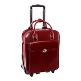 McKlein Melrose Leather 15-Inch Vertical Detachable-Wheeled Laptop Briefcase, Red