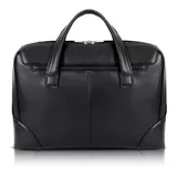 McKlein Harpswell Leather 17-Inch Dual Compartment Laptop Briefcase, Black