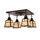 Arroyo Craftsman A-Line 17 Inch 4 Light Semi Flush Mount - ACM-4E-AM-BK