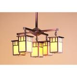 Arroyo Craftsman Huntington 24 Inch 5 Light Chandelier - HCH-4L-4-1DT-TN-AC
