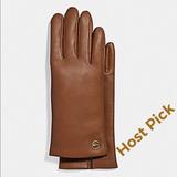 Coach Accessories | New Coach Saddle Leather Tech Gloves With Touch Sensitive Technology Size 7 12 | Color: Brown/Tan | Size: 7 12