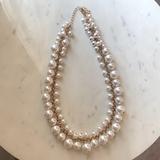 J. Crew Jewelry | Nwot J Crew White Pearl Ball Gold Link Necklace | Color: Gold/White | Size: 23 Inches
