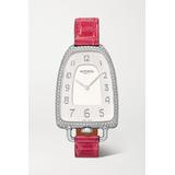 Hermès Timepieces - Galop D'hermès 26mm Medium Stainless Steel, Alligator And Diamond Watch - Silver