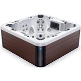 Luxuria Spas 7 - Person 100 - Jet Acrylic RectangularHot Tub w/ Bluetooth Speakers & Ozonator in Mocha Acrylic in Gray/Brown | Wayfair L-67-SMM