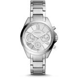 Modern Courier Midsize Chronograph Watch With Silver Tone Stainless Steel Strap For Bq3035 - Metallic - Fossil Watches