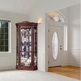 Darby Home Co Breunig Lighted Corner Curio Cabinet Wood in Brown/Red, Size 86.0 H x 42.0 W x 26.75 D in | Wayfair DBFC1D7825214BE5B761871831E98F63
