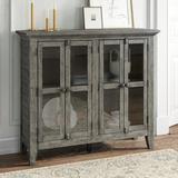 Kelly Clarkson Home Eau Claire 4 - Door Accent Cabinet Wood in Gray, Size 42.0 H x 48.0 W x 15.0 D in | Wayfair E2EDF7CB70774EB287CEEDF858673A64