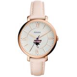 Women's Fossil Pink Clark Atlanta University Panthers Jacqueline Date Blush Leather Watch