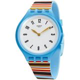 Skinstripes Light Grey Dial Unisex Watch - Blue - Swatch Watches