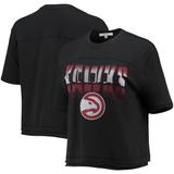 Women's Junk Food Black Atlanta Hawks Gradient Crop Top