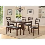 Red Barrel Studio® Ingarde 6 - Person Dining Set Wood/Upholstered Chairs in Brown, Size 30.0 H in | Wayfair 49BCC9C59C4E4A89B1C05E5C9B03C561