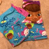 Disney Bedding | Doc Mcstuffins Twin Bed Sheets And Blanketthrow | Color: Blue/Red | Size: Twin