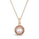 Le Vian® Freshwater Pearl And Smoky Quartz Pendant Necklace In Gold Plated Sterling Silver
