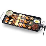 CYLINDIR Electric Desktop Barbecue Korean Non-Stick Barbecue Indoor Barbecue Super Large & Portable The Temperature Is Adjustable Suitable For Indoor