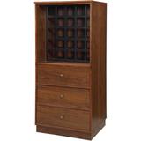 Seztek 24" Wide Wooden Wine Cabinet w/ 3 Drawers & Square Grid Wine Holder in Brown, Size 52.0 H x 24.0 W x 20.0 D in | Wayfair 97542