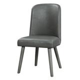 Corrigan Studio® Ambo Side Chair Faux Leather/Upholstered in Brown/Gray, Size 39.0 H x 22.0 W x 23.0 D in | Wayfair