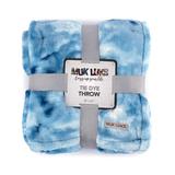 Muk Luks Bedding Throws Blue - Blue Tie-Dye Muk Luks Plush Throw