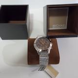 Michael Kors Accessories | Michael Kors Stainless Dark Grey Dial Mk5761 Brookton Chronograph Ladies Watch | Color: Silver/Tan | Size: 7l X 1w X 1h