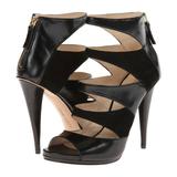 Nine West Shoes | Nine West Amability Leather Peeptoe Sandal Shootie Bootie Pump Heel | Color: Black | Size: 7.5