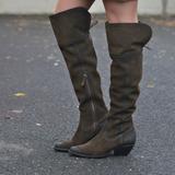 Free People Shoes | New Free People Frye Sacha Over The Knee Boots Otk Thigh High Suede Leather 6.5 | Color: Brown/Green | Size: 6