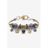 Women's Goldtone Antiqued Birthstone Bracelet (13mm), Round Crystal 8 inch Adjustable by Woman Within in December