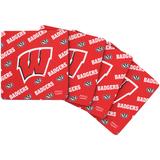 Wisconsin Badgers Four-Pack Square Repeat Coaster Set