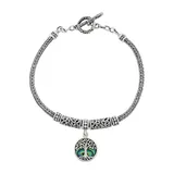 "Sterling Silver Abalone Tree of Life Bracelet, Women's, Size: 7.5"""