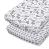 The Peanutshell Grey Elephant 2-Pack Changing Pad Cover, Large