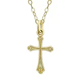 "Charming Girl 14k Gold Cross Pendant Necklace, Girl's, Size: 15"", Multicolor"