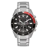 Bulova Men's Stainless Steel Chronograph Watch - 98B344, Size: Large, Silver