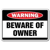 Trinx Ashippun Beware of Owner Warning Sign Metal in Black/Red, Size 7.0 H x 10.0 W x 0.1 D in | Wayfair CD17378CC77346DC8D172AAE3AD8E53A