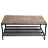 17 Stories Industrial Steel Coffee Table Wood/Metal in Black/Brown/Gray, Size 17.7 H x 41.3 W x 23.6 D in | Wayfair