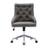 Red Barrel Studio® Obyrne Home Office Tufted Desk Chair w/ Arms Task Chair Upholstered in Brown/Gray, Size 37.4 H x 22.4 W x 22.4 D in | Wayfair