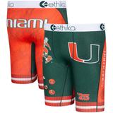 Youth Ethika Green/Orange Miami Hurricanes Collegiate Schoolin' Boxers Briefs