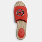 Coach Shoes | New Coach Espadrille Suede Open Toe Slip On Sandals Size 6.5 Color Salmon | Color: Orange | Size: 6.5
