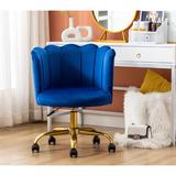 Everly Quinn Dougals Velvet Task Chair Upholstered in Green/Blue, Size 39.0 H x 18.4 W x 19.0 D in | Wayfair 5AFE8B3C51F44BE7A79F0A9359A08E55