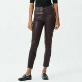 Anthropologie Jeans | Citizens Of Humanity Olivia High-Rise Slim Ankle Leatherette In Raisin Sz 25 | Color: Black | Size: 25