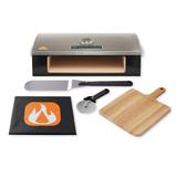 BakerStone Stainless steel Enameled Steel Refractory Countertop Pizza Oven in Silver/Black w/ a tool kit of wood peel in Black/Gray/White | Wayfair