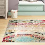 Brown/Orange/Pink Area Rug - Mistana™ Newburyport Pink/Orange/Yellow Area Rug, Polypropylene in Brown/Orange/Pink, Size 96.0 W x 0.3 D in | Wayfair