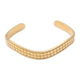 Golden Snake,'Handmade Gold-Plated Bangle Bracelet from Bali'