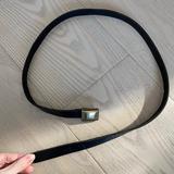 J. Crew Accessories | J Crew Thin Black Leather Brass Buckle Belt | Color: Black | Size: Os